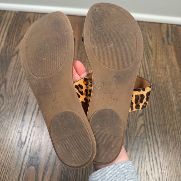 J.Crew Leopard calf hair easy summer slide sandals size 9 - Picture 5 of 5